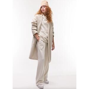 Topshop Piper Double Breasted Oversized Longline Coat Sz 10 Tall